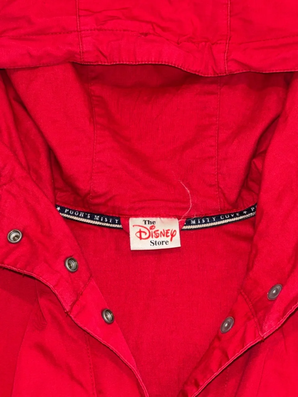 Vintage Disney Parks Winnie The Pooh Misty Cove Red Parka Raincoat Unisex Y2K - Picture 6 of 9